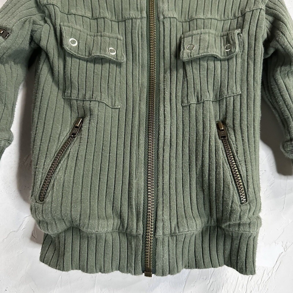 Kate Quinn Organic Cotton Jacket Ribbed Comfort Boys 6-12M Green - Picture 2 of 7